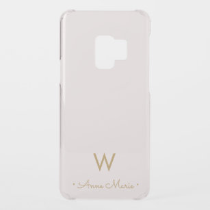 Coques Uncommon Pour Samsung Galaxy S9 Monogramme moderne Blush Pink Gold Script