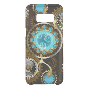 Coque Get Uncommon Samsung Galaxy S8 Steampunk Rusty Background with Turquoise Lenses