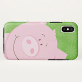 Coque vert pour iPhone portable de cochon rose Arr (Dos (Horizontal))