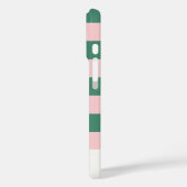 Coque verte rose rétro à carreaux pour iPhone 16 (Verso / Gauche)