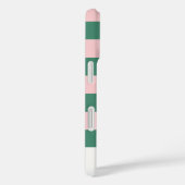 Coque verte rose rétro à carreaux pour iPhone 16 (Verso / Droite)