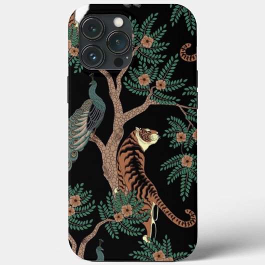 Coque vintage de tigre et de paon (Verso)