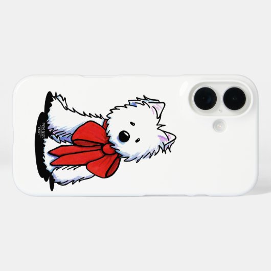 Coque Westie Bow-Mate coque iphone (Verso (horizontal))
