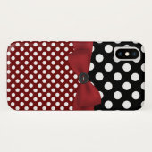 Coque X Noir, Blanc et Rouge Polka Dot (Dos (Horizontal))