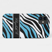 Coque Zebra Print Mix Blue iPhone 5 (Dos (Horizontal))