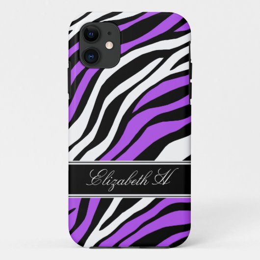 Coque Zebra Print Mix Purple iPhone 5 (Dos)