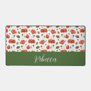 Coquelicot Aquarelle Monogramme Nom Fleur Sauvage