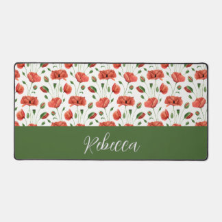 Coquelicot Aquarelle Monogramme Nom Fleur Sauvage