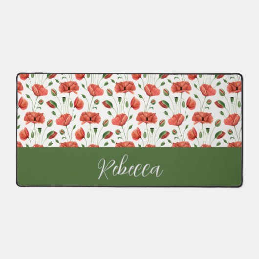 Coquelicot Aquarelle Monogramme Nom Fleur Sauvage (Recto)