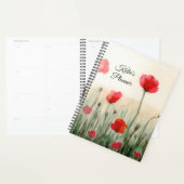Coquelicots aquarelle originaux dans un champ (Devant avec enveloppe)