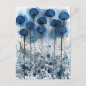 Coquelicots bleus et gris, carte postale de jardin (Devant)