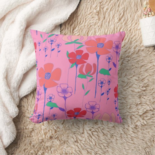 Coquelicots Coussin Rose (Couverture)