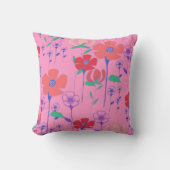 Coquelicots Coussin Rose (Recto)