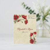 Coquelicots, Élégante Invitation de Mariage (Debout devant)