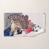 Coquelicots et cailles, Hiroshige, Ukiyo-e (Serviette à main)