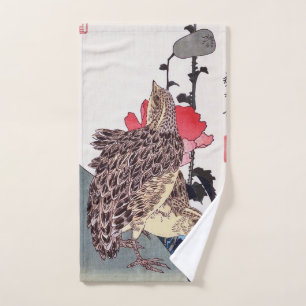 Coquelicots et cailles, Hiroshige, Ukiyo-e