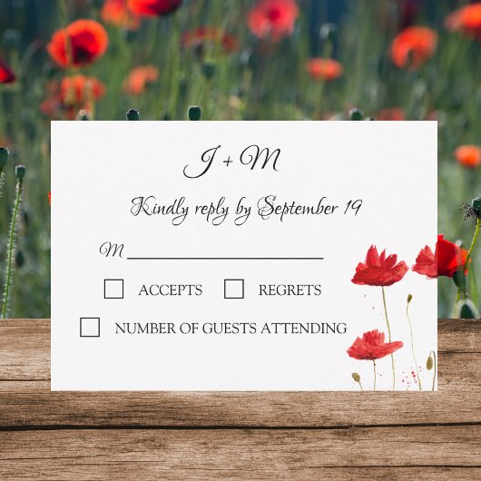 Coquelicots Fleurs de pavot florales Moderne RSVP