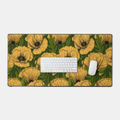 Coquelicots jaunes sur vert foncé (Clavier et souris)