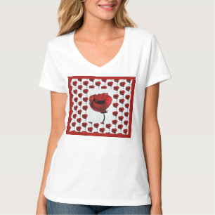 Coquelicots rouges contemporains T-shirt d'art flo