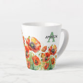 Coquelicots Rouges Joliment Brodé Mug Fleuris (Angle droit)