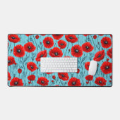 Coquelicots rouges sur fond bleu (Clavier et souris)