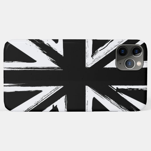 COQUES Case-Mate iPhone レトロの抽象的で黒い英国国旗の設計 (Dos (Horizontal))