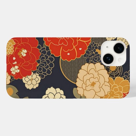 COQUES Case-Mate iPhone 日本の伝統的なヴィンテージデザインを使用したアート作品　花 (Verso (horizontal))