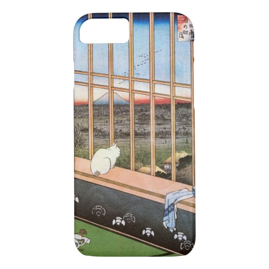Coques Case-Mate iPhone 猫と富士山, chat de 広重 et mont Fuji, Hiroshige, Ukiyo-e (Dos)