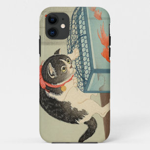 Etui iPhone Case-Mate 猫 と 金 魚, 古 Cat & Goldfish, Koson, Ukiyo-e