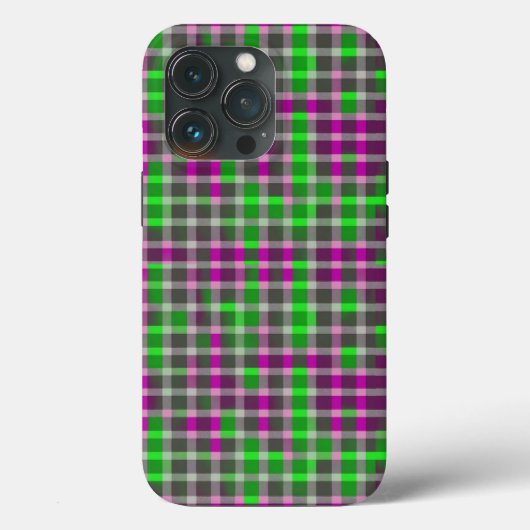 COQUES Case-Mate iPhone 緑、黒、グレー、ピンクのチェック柄 (Verso)