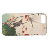 Coques Case-Mate iPhone 花にトンボ, libellule de 広重 et fleur, Hiroshige, (Dos (Horizontal))