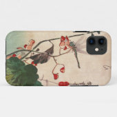 Coques Case-Mate iPhone 花にトンボ, libellule de 広重 et fleur, Hiroshige, (Dos (Horizontal))
