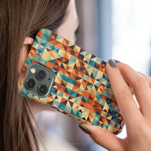 COQUES Case-Mate iPhone 茶色、白、青の幾何学デザイン