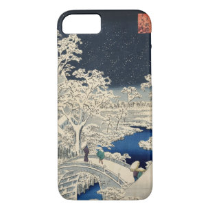 Coque Case-Mate Pour iPhone 雪の太鼓橋, pont en tambour de Milou de 広重, Hiroshige,