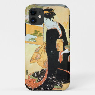 Coque iPhone 11 黒 い 着 の 女, 豊 Femme  de Black Kimono, Toyokuni, Uki