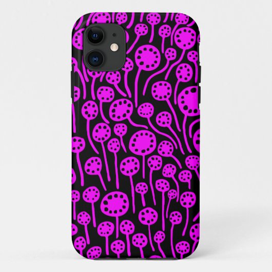 Coques Case-Mate iPhone 090512 Magenta sur noir (Dos)