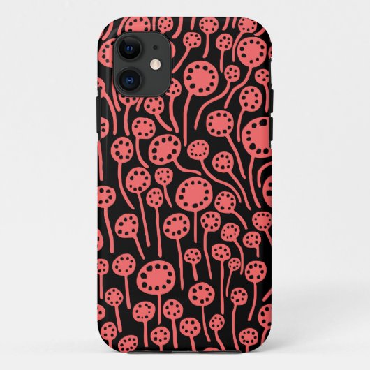 Coques Case-Mate iPhone 090512 rose tropicale sur noir (Dos)
