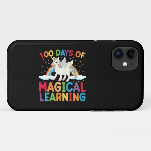 Coques Case-Mate iPhone 100 jours d'école licorne magique pour filles (Dos (Horizontal))
