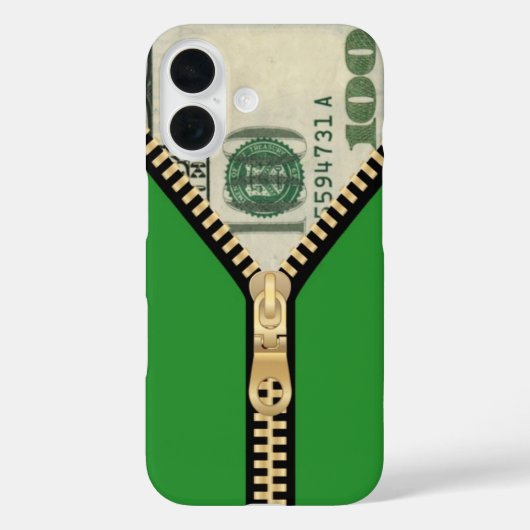 Coques Case-Mate iPhone 100 $ Zipper d'argent (Verso)