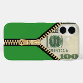 Coques Case-Mate iPhone 100 $ Zipper d'argent (Verso (horizontal))