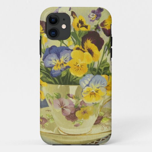 Coques Case-Mate iPhone 1187 Pansies à la Teacup (Dos)