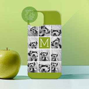 Coque Pour iPhone 14 Plus 11 Collage de photos - Grille minimale avec texte