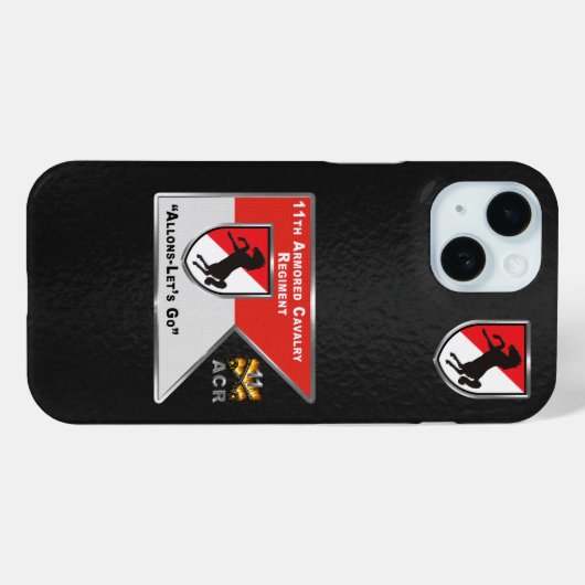 Coques Case-Mate iPhone 11e régiment de cavalerie blindée (Verso (horizontal))