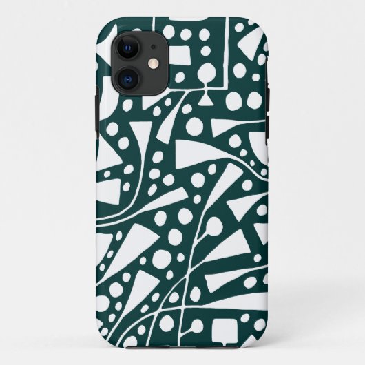Coques Case-Mate iPhone 120112 Blanc sur Vert foncé (Dos)