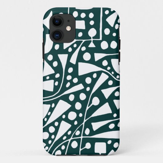Coques Case-Mate iPhone 120112 Blanc sur Vert foncé (Dos)