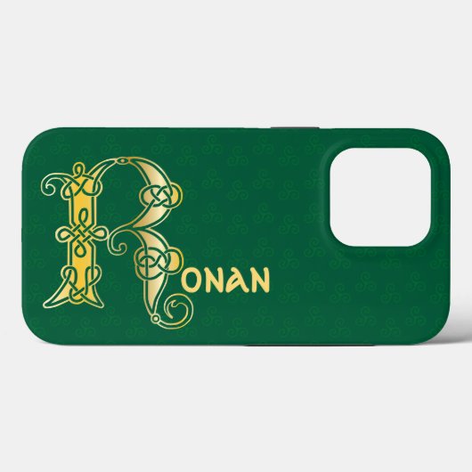 Coques Case-Mate iPhone 16e siècle Celtic Knot Capitale décorative R (Verso (horizontal))