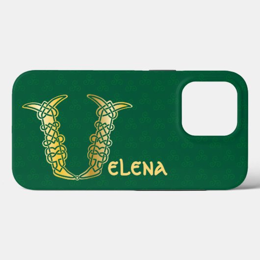 Coques Case-Mate iPhone 16e siècle Celtic Knot Capitale décorative V (Verso (horizontal))