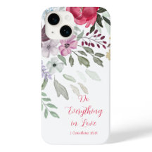 1 Corinthiens 16:14 Aquarelle blanche simple Flora