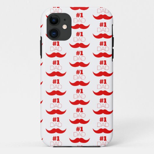Coques Case-Mate iPhone #1 Papa Moustache Rouge - Numéro Un (Dos)