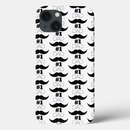 Coques Case-Mate iPhone #1 Papa Mustache noire et blanche - Numéro un (Verso)